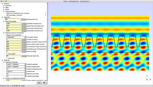Diffraction grating - ONELAB